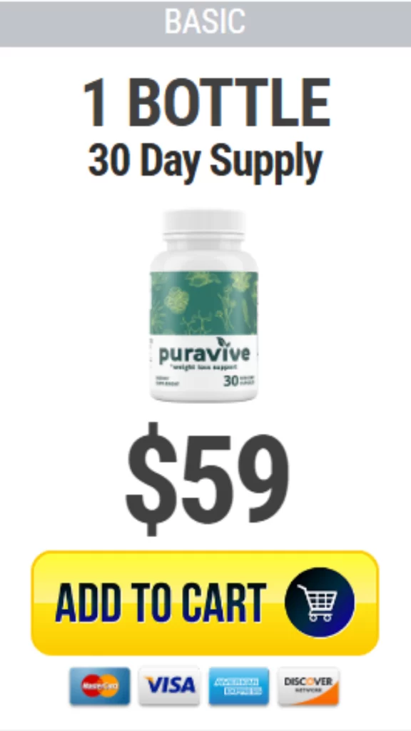 Select this button to buy 1 bottle of Puravive for $59.