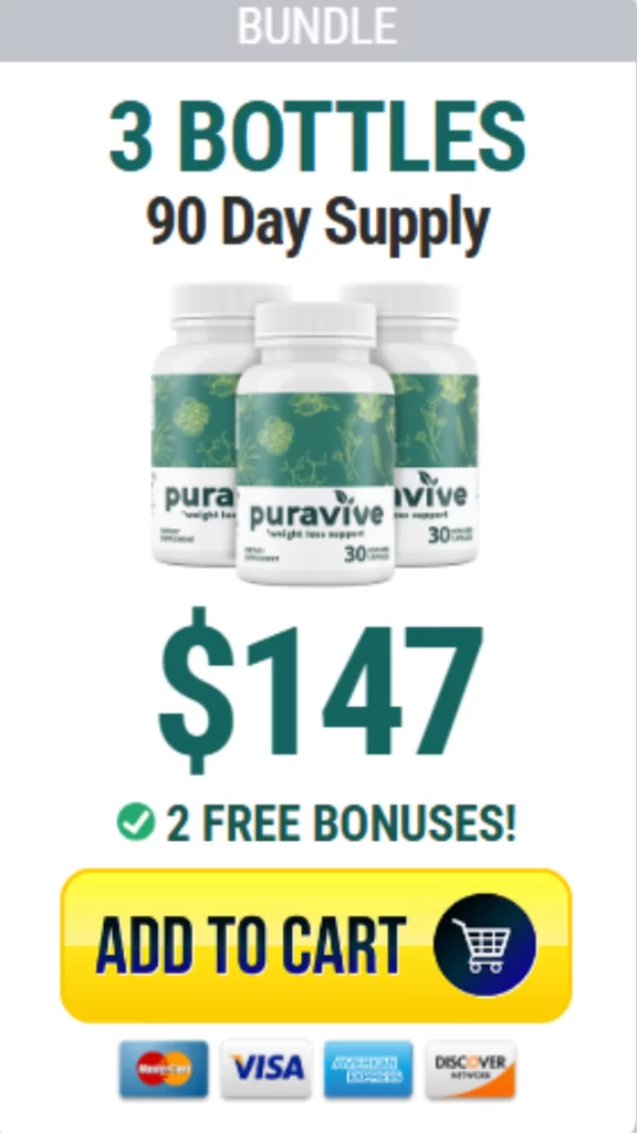 Select this button to pay for 3 bottles of Puravive for $147.